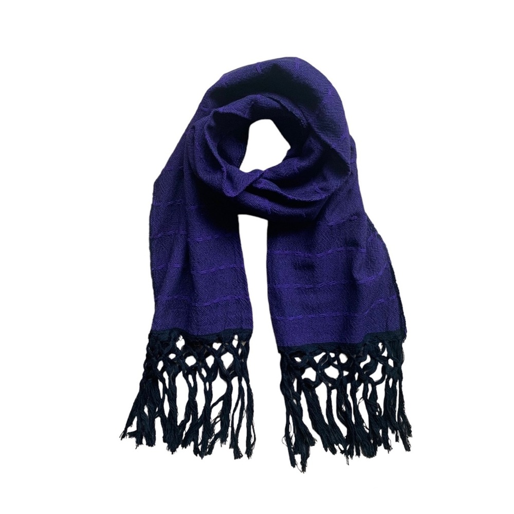 NEW Handwoven Cotton Scarf | Purple | Made in Mexico